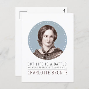 Charlotte Bronte Portrait en Quote Briefkaart