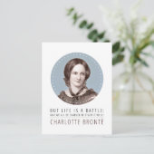 Charlotte Bronte Portrait en Quote Briefkaart (Staand voorkant)