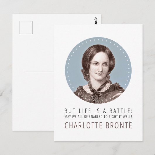 Charlotte Bronte Portrait en Quote Briefkaart (Voorkant / Achterkant)