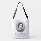 Charlotte Bronte Portrait en Quote Crossbody Tas (Achterkant)