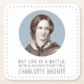 Charlotte Bronte Portrait en Quote Kartonnen Onderzetters (Voorkant)