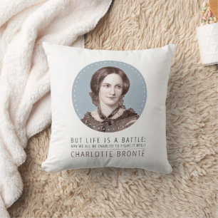 Charlotte Bronte Portrait en Quote Kussen