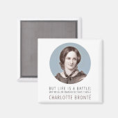 Charlotte Bronte Portrait en Quote Magneet (Voorkant / Achterkant)