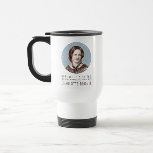 Charlotte Bronte Portrait en Quote Reisbeker (Links)
