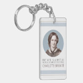 Charlotte Bronte Portrait en Quote Sleutelhanger (Voorkant Links)