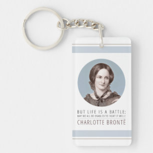 Charlotte Bronte Portrait en Quote Sleutelhanger