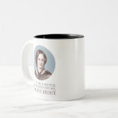 Charlotte Bronte Portrait en Quote Tweekleurige Koffiemok (Voorkant links)