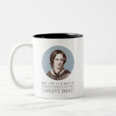 Charlotte Bronte Portrait en Quote Tweekleurige Koffiemok (Links)