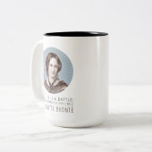 Charlotte Bronte Portrait en Quote Tweekleurige Koffiemok (Voorkant links)