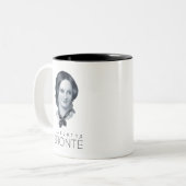 Charlotte Bronte Portrait Tweekleurige Koffiemok (Voorkant links)