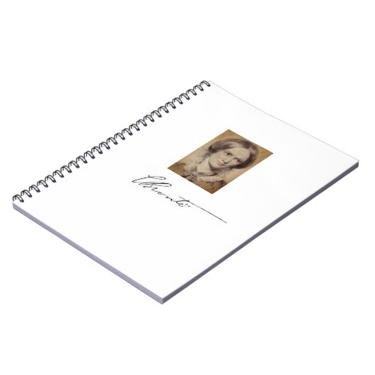 Charlotte Brontë portret en handtekening Notitieboek (Linkerzijde)