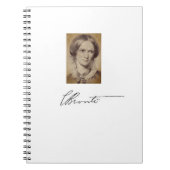 Charlotte Brontë portret en handtekening Notitieboek (Voorkant)