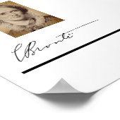 Charlotte Brontë portret en handtekening Poster (Hoek)