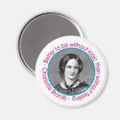 Charlotte Bronte Portret met Quote Magneet (Voorkant / Achterkant)