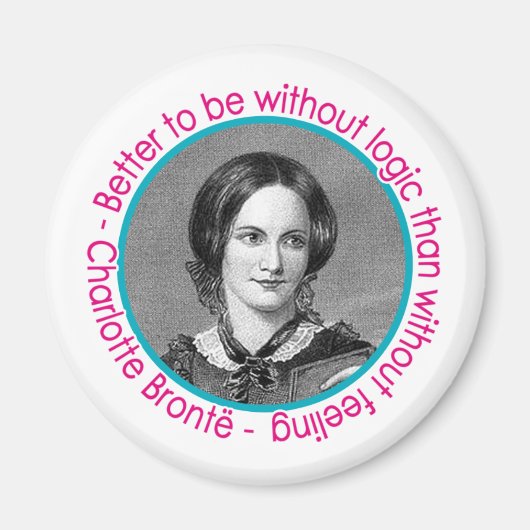 Charlotte Bronte Portret met Quote Magneet (Voorkant)