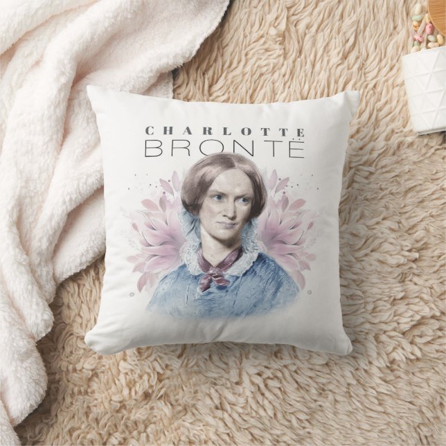 Charlotte Bronte Portret van Richmond met bloemen Kussen (Deken)