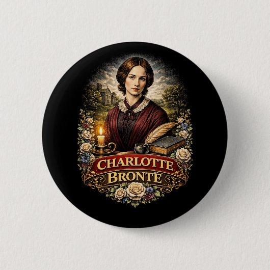 Charlotte Brontë Ronde Button 5,7 Cm (Voorkant)