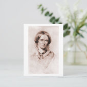 Charlotte Brontë sepia portret van George Richmond Briefkaart (Staand voorkant)