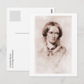 Charlotte Brontë sepia portret van George Richmond Briefkaart (Voorkant / Achterkant)