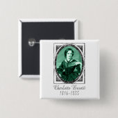 Charlotte Brontë Vierkante Button 5,1 Cm (Voorkant /achterkant)