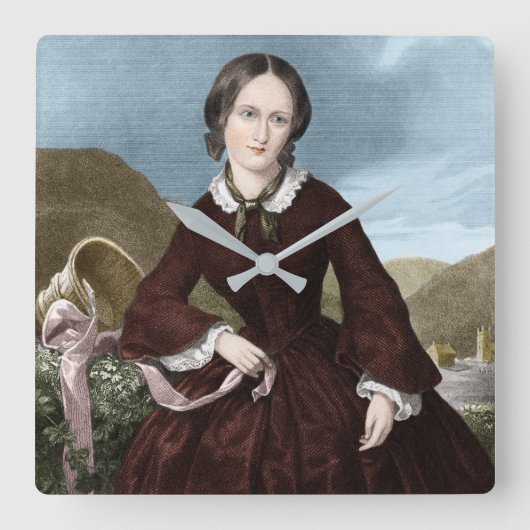 Charlotte Bronte Vierkante Klok (Voorkant)