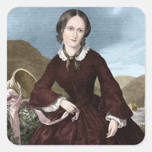 Charlotte Bronte Vierkante Sticker (Voorkant)