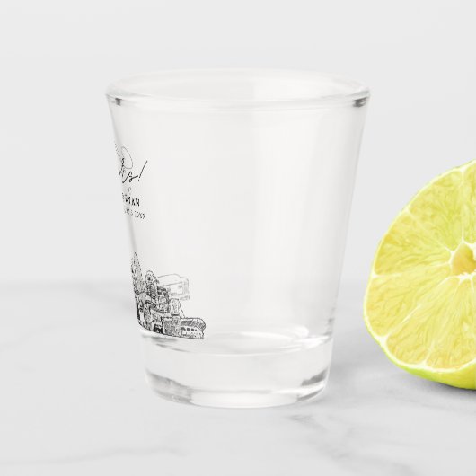 Charlotte bruiloft gunst gepersonaliseerd gejuich shot glas