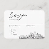 Charlotte Bruiloft Traditionele RSVP Maaltijden Op Informatiekaartje (Voorkant)