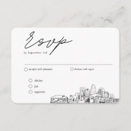 Charlotte Bruiloft Traditionele RSVP Maaltijden Op Informatiekaartje