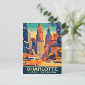 Charlotte, Centrum, North Carolina, Reizen Briefkaart (Staand voorkant)