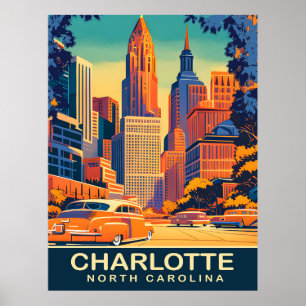 Charlotte, Centrum, North Carolina, Reizen Poster
