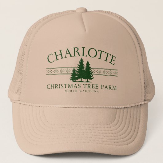 Charlotte Christmas Tree Boerderij, North Carolina Trucker Pet (Voorkant)