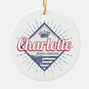 Charlotte City North Carolina Verenigde Staten Keramisch Ornament
