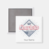 Charlotte City North Carolina Verenigde Staten Magneet (Voorkant / Achterkant)