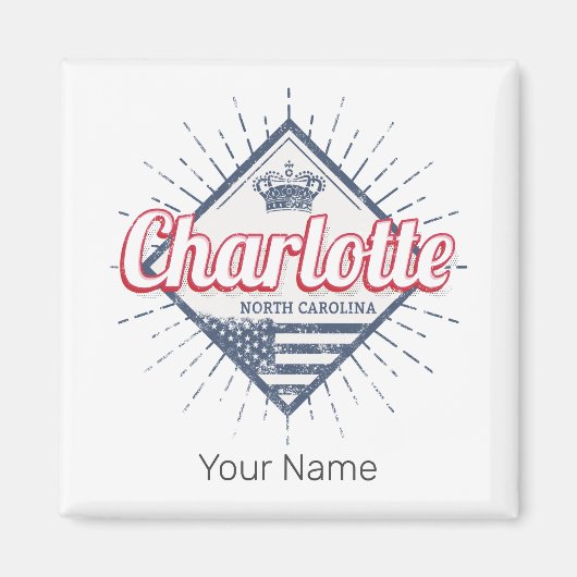 Charlotte City North Carolina Verenigde Staten Magneet (Voorkant)