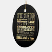 Charlotte City of North Carolina State Typografie Keramisch Ornament (Links)