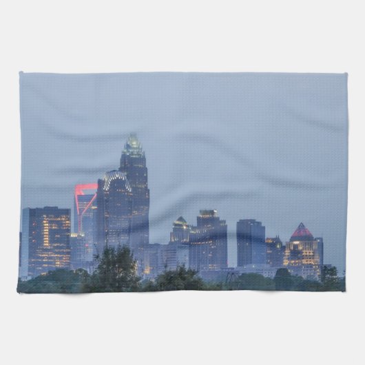Charlotte city skyline theedoek (Horizontaal)