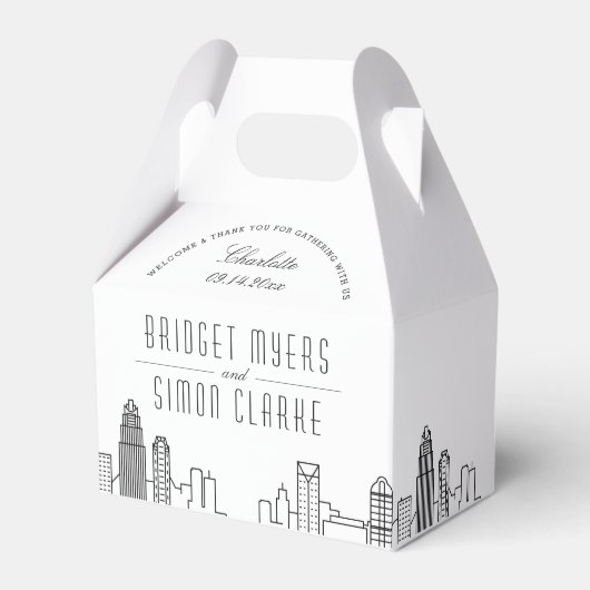 Charlotte | City Skyline Wedding Favor Box Bedankdoosjes (Voorkant Zijde)
