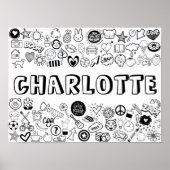 'CHARLOTTE' Color-it-YouSelf-Outline Design Poster (Voorkant)