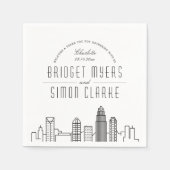 Charlotte Deco Skyline | Weddenschap Napkins Servet (Voorkant)