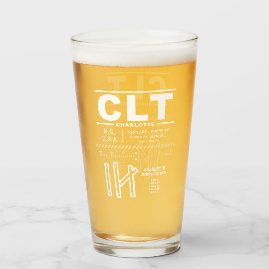Charlotte Douglas Int'l Airport CLT Glas (Voorkant gevuld)