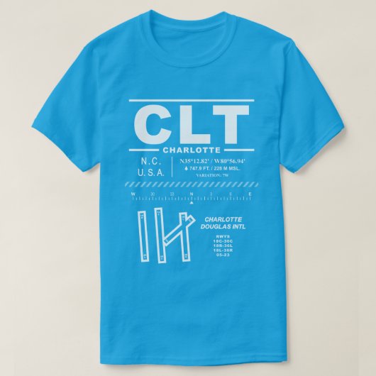 Charlotte Douglas Int'l Airport CLT T-shirt (Design voorkant)