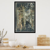 Charlotte Douglas Intl Airport Satellite Map Poster (Keuken)