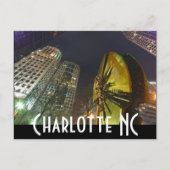 Charlotte Downtown 's nachts Briefkaart (Voorkant)