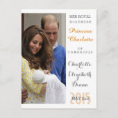 Charlotte Elizabeth Diana - British Will Kate Briefkaart (Voorkant)