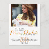 Charlotte Elizabeth Diana - British Will Kate Briefkaart (Voorkant)