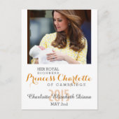 Charlotte Elizabeth Diana - British Will Kate Briefkaart (Voorkant)