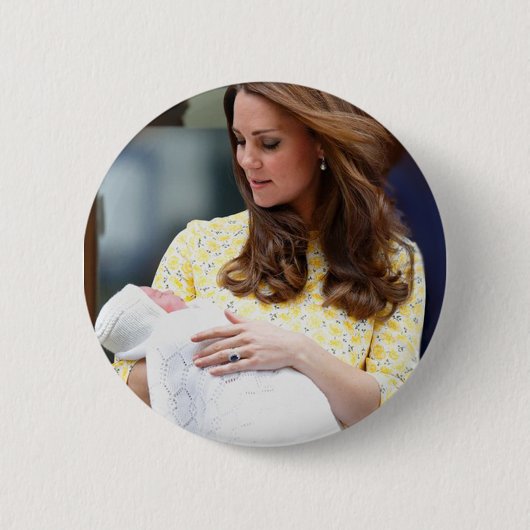 Charlotte Elizabeth Diana - British Will Kate Ronde Button 5,7 Cm (Voorkant)