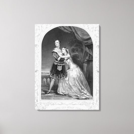 Charlotte en Susan Cushman als Romeo en Juliet, A Canvas Afdruk (Voorkant)