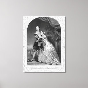 Charlotte en Susan Cushman als Romeo en Juliet, A Canvas Afdruk